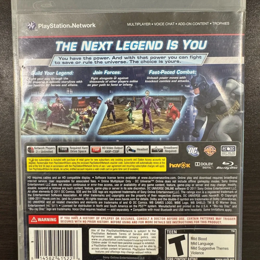 DC Universe Online - Authentic Sony Playstation 3 PS3 Game